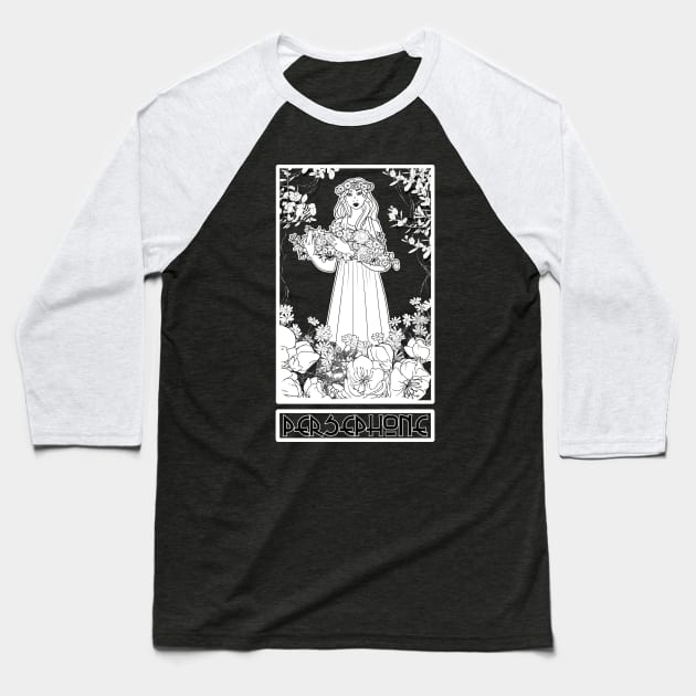 Persephone | Goddess of Spring and Bringer of Death Baseball T-Shirt by Bad Witch
